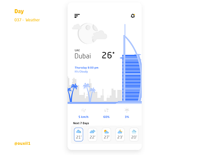 Weather | App UI app branding dailyui design illustration illustrator logo ui ux web