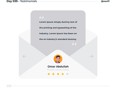 Testimonials | #039 UI app branding dailyui design illustration illustrator logo ui ux web