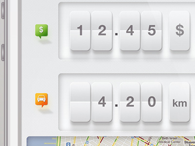 taximeter application app application cab design iphone meter style taxi ui white yellow