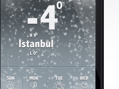 Weather App Snow screen app apple design ios ipad iphone photoshop screen snow weather