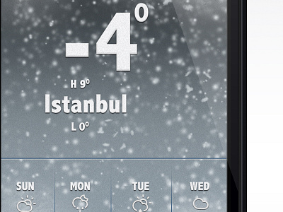 Weather App Snow screen