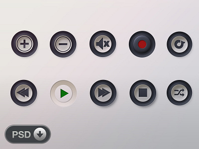 (Free PSD) Music Player Button Set apple black button buttonset cream design free icon iconset ipad iphone istanbul music musicplayer photoshop play player psd set turkey ui