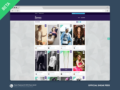 Favics — Homepage beta destroythestandard fashion favics hamburg platform sneak peek social startup ui ux