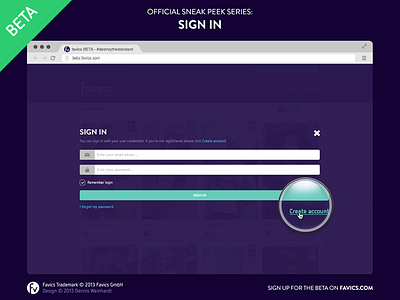 Favics — Sign In beta destroythestandard favics hamburg sign in sneak peek startup ui ux