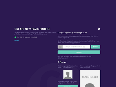 Favics — Create new favic profile by Dennis Weinhardt on Dribbble