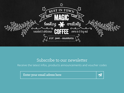 magic*coffee — Chalk lettering illustration chalk coffee demo digital footer illustration lettering newsletter subscription typography wip