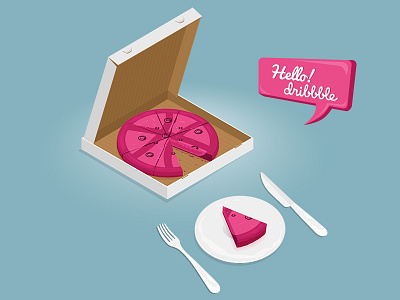 Hello, Dribbble! debut eating first first shot food hello hello dribbble new pizza treat