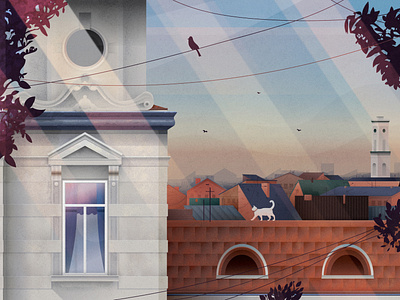 City buildings ciy illustration lviv