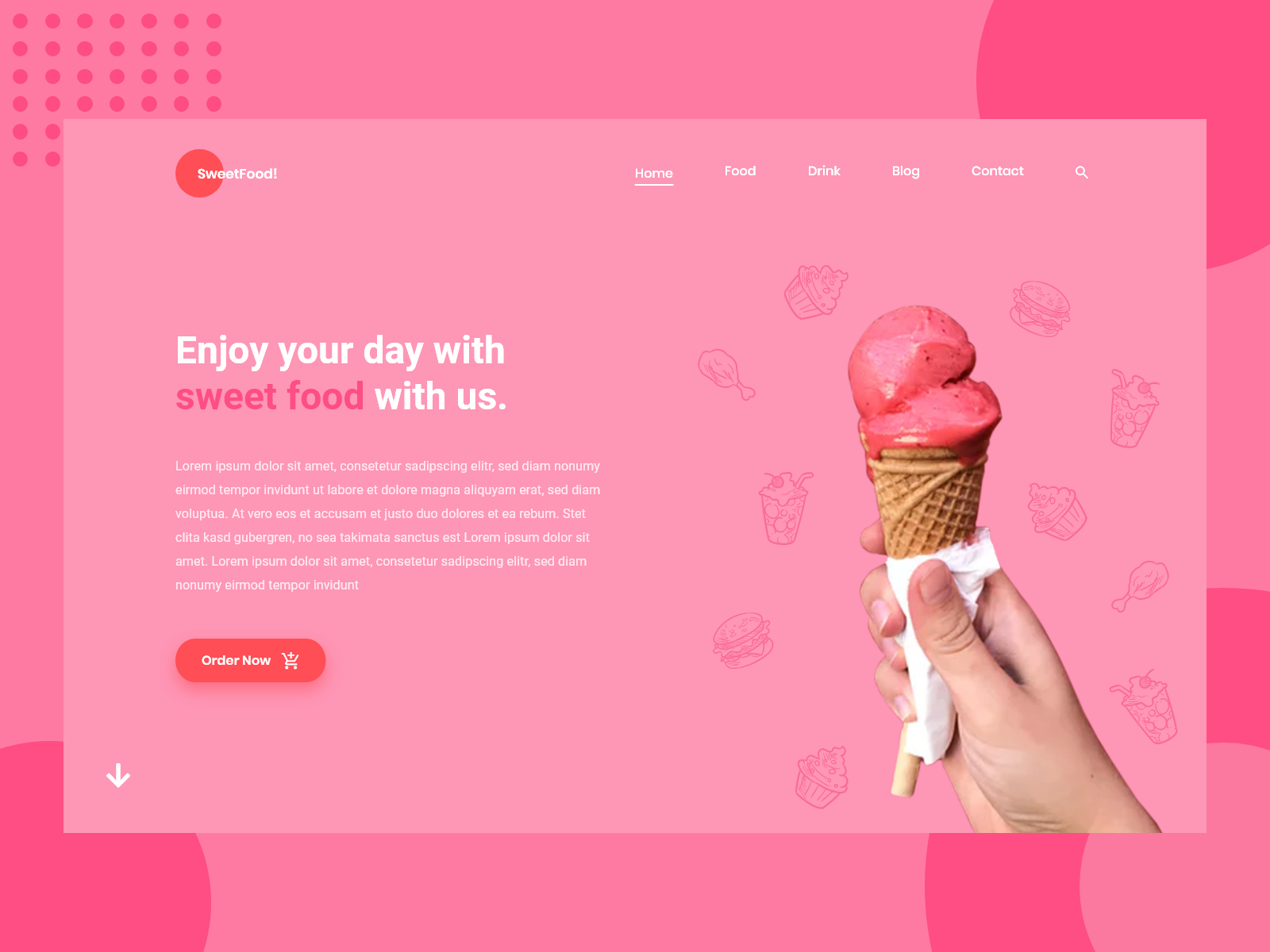 Sweet Food - Landing Page Web Design by Fendy Bima® on Dribbble