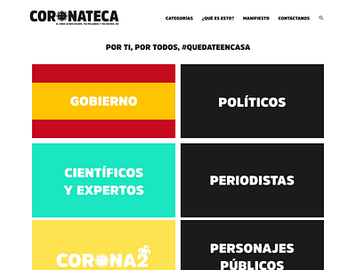 Coronateca - Website bad decisions coronateca covid 19 covid19 crisis database news newspaper politicians spain web design website