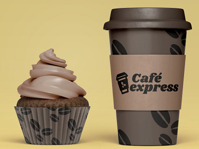 Café express mockup branding café coffee design express logo logo design logotype mockup spain
