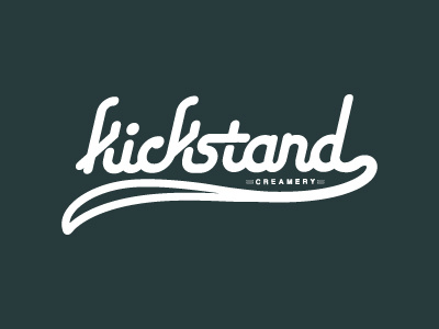 Kickstand Creamery Logotype branding denver hand drawn type ice cream identity. illustration small business typography