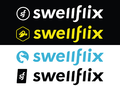 Swellflix Logo Development custom type denver film logo development monogram surf videography word mark