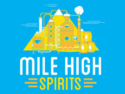 Mile High Spirits T-Shirt branding illustration screen print