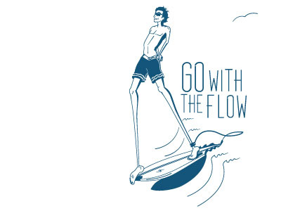 Go With the Flow illustration poster screen print