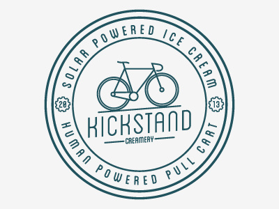 Kickstand Creamery bicycle branding identity illustration logo development