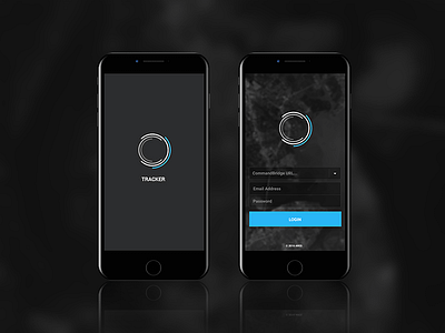 Tracker App Splash & Login branding ui ux