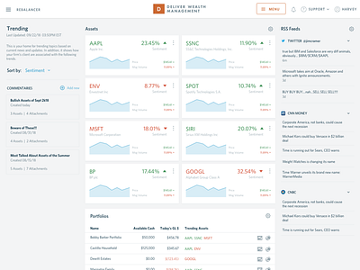Stock Trends Dashboard data visualization interaction design product design ui ux