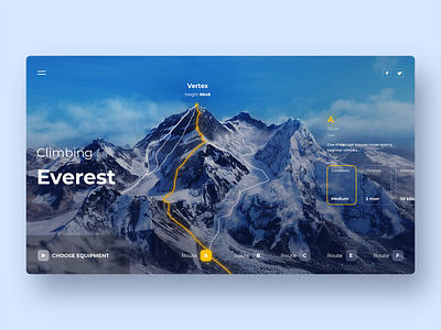 Interface choice of Everest ascent route