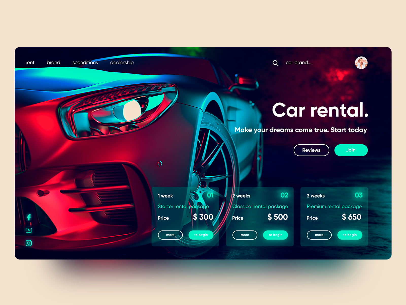 Car rental. Web concept by Max Dobzhansky on Dribbble