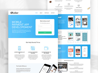 Website Design for Oodler agency app market mobile reward ui ux website