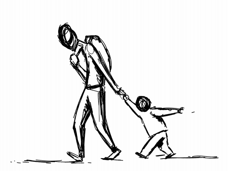 Refugee walk animated gif animation animation 2d drawingart frame by frame hand drawn sketchbookpro walk cycle