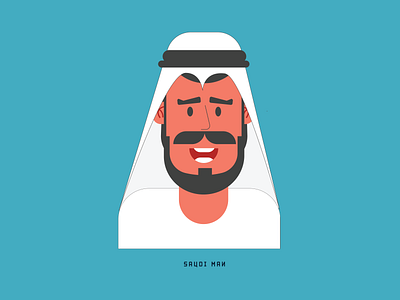 saudi man art cartoon character cool design illustration illustrator man saudi vector