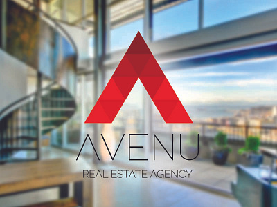 Avenu concept design geometric logo logodesigner realestate red type