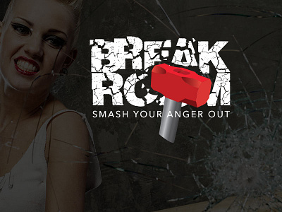 Break Room anger breakroom design illustration inspiration logo shatter smash typography