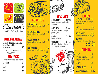 Carmen's Kitchen Menu