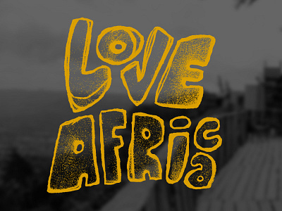 Love Africa hand drawn lettering tee type