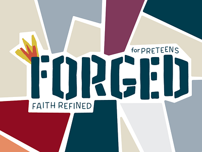 Forged: Faith Refined biblestudy colorblock cover cover design curriculum design fire forge kids