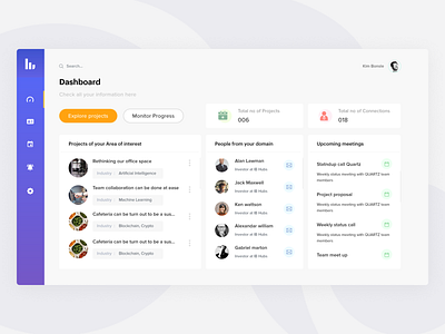 Crowdfunding application dashboard - Investor blockchain blockchaintechnology crowdfunding dashboard app dashboard design product design ui ui ux ui design uxdesign uxui webdesign