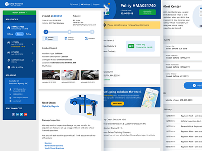 Customer Portal – Desktop Showcase customer portal design insurance redesign ui user interface user interface design ux web website