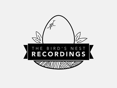 The Bird's Nest Recordings birds nest black graphic design kansas kansas city kirstin marie logo missouri music nest recording studio