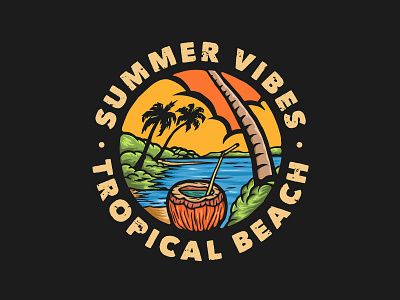 Summer Vibes beach drawing illustrator logo procreate retro summer summer camp summer party summertime tropical tshirt vintage