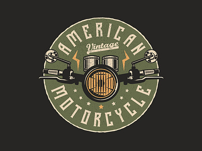 American Motorcycle badge badge logo bike green logodesign motorbike motorcycle patch tshirt vintage badge