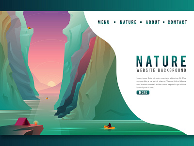 Mountains Landing Page Illustration