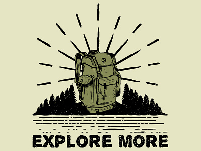 Adventure Travel Backpack Hand Drawn Logo