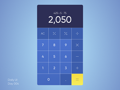 Calculator // Day 4 // Daily UI dailyui day004