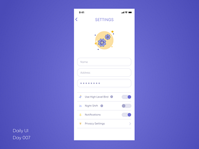 Settings // Day 7 // Daily UI dailyui day007