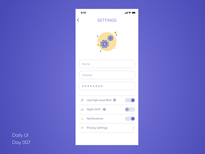 Settings // Day 7 // Daily UI