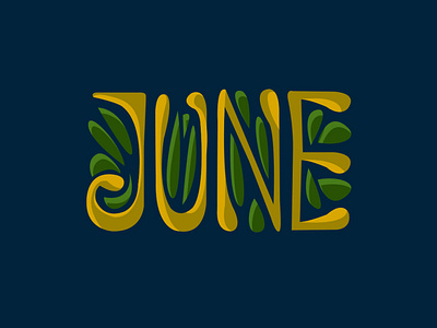 Hand Lettering Typographic Logo On June