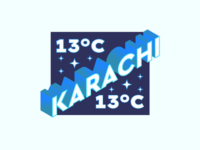 Karachi 13*C illustration logodesign typography vector
