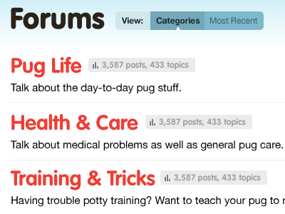 PugSpot Forums blue forums pugspot red ui