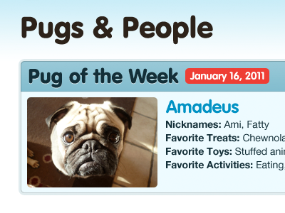 Pug of the Week blue pugspot red redesign