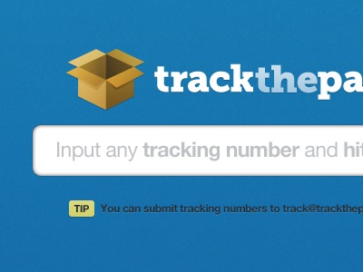 TrackThePack Redesign - Alternative app package redesign tracking trackthepack ui web