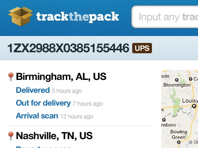 TrackThePack Redesign: Single Number app redesign tracking trackthepack ui web