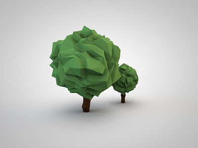 Trees 3d c4d low poly nature trees