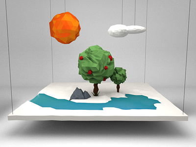 The Bliss Continues 3d bliss c4d landscape low poly nature sun trees